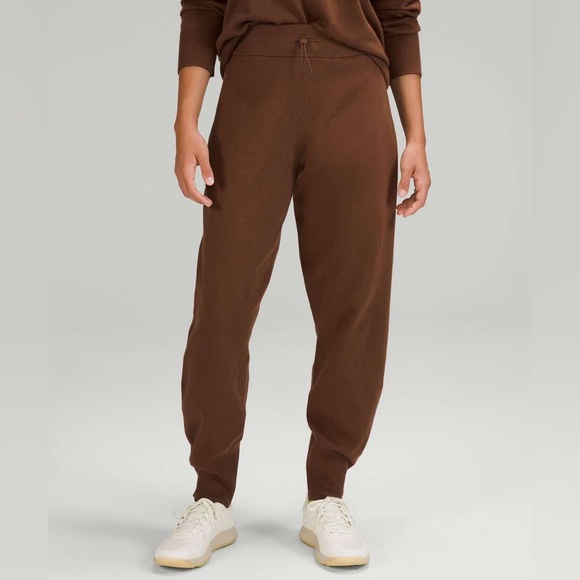 Lululemon brown cotton cashmere knit mid rise joggers - Picture 2 of 4